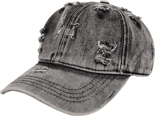Distressed Denim Trucker Hat