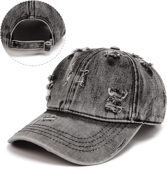 Distressed Denim Trucker Hat