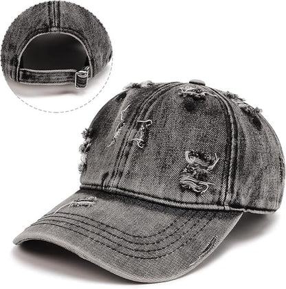 Distressed Denim Trucker Hat