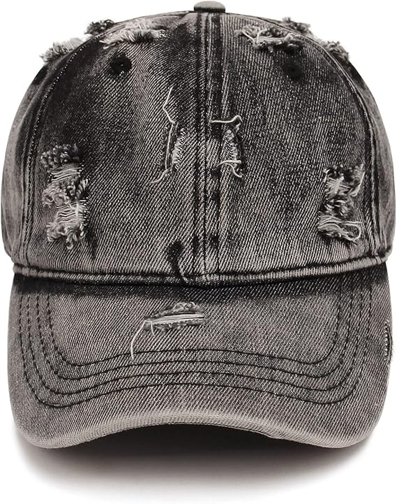 Distressed Denim Trucker Hat