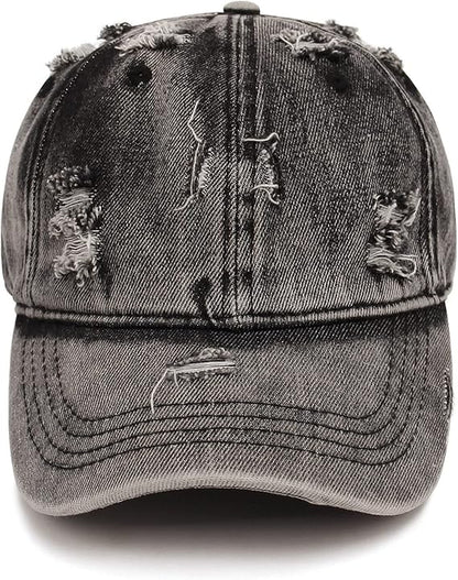Distressed Denim Trucker Hat