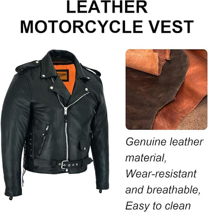 Men’s Genuine Leather Biker Jacket