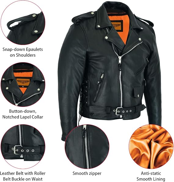 Men’s Genuine Leather Biker Jacket