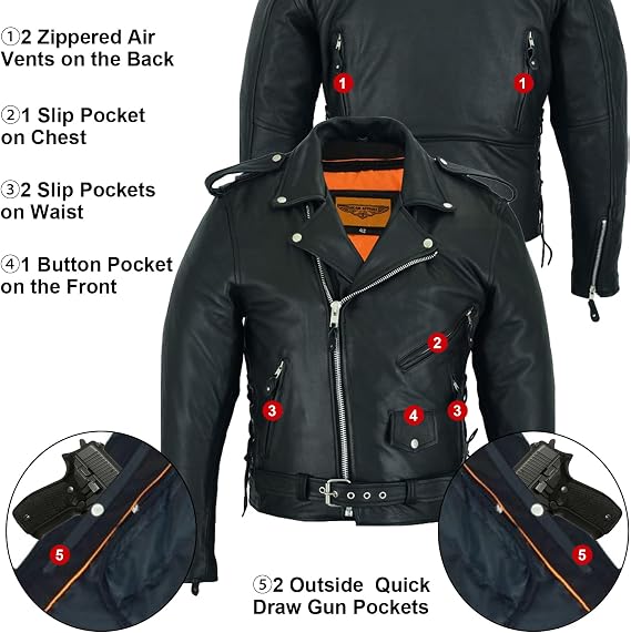 Men’s Genuine Leather Biker Jacket