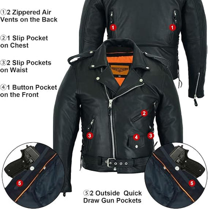 Men’s Genuine Leather Biker Jacket