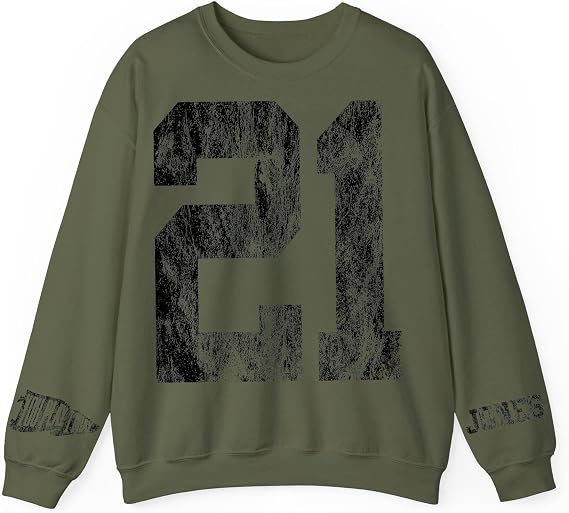 Custom Vintage Football Number Sweatshirt