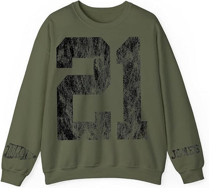 Custom Vintage Football Number Sweatshirt