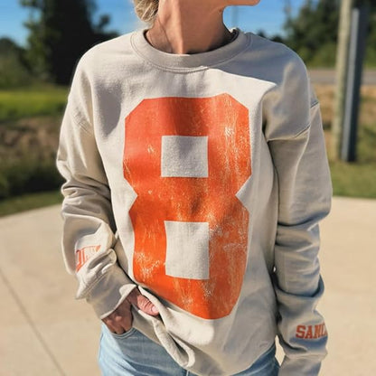 Custom Vintage Football Number Sweatshirt